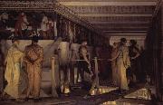Alma-Tadema, Sir Lawrence Phidias Showing the Frieze of the Parthenon to his Friends (mk23) oil on canvas